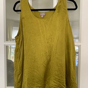 J. Jill Women's Mustard sleeveless Tank Top 100% silk size XL